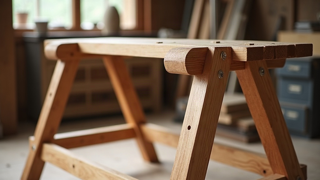 Folding Sawhorse Pair That Stores Flat in a Small Apartment