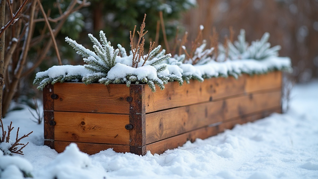 Winterizing a Backyard Cedar Planter Box With Frost Covers